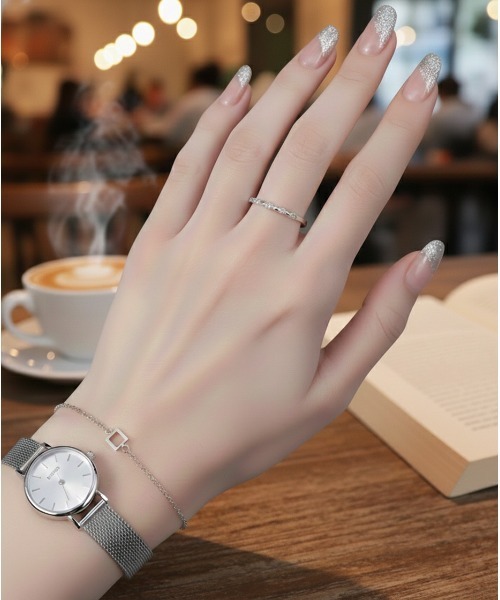 ALWAYS GOOD TIME(オルウェイズグッドタイム)の「ラインストーン付き華奢オープンリング 指輪(リング・レディース・シルバー/ゴールド・FREE)」の15枚目の写真