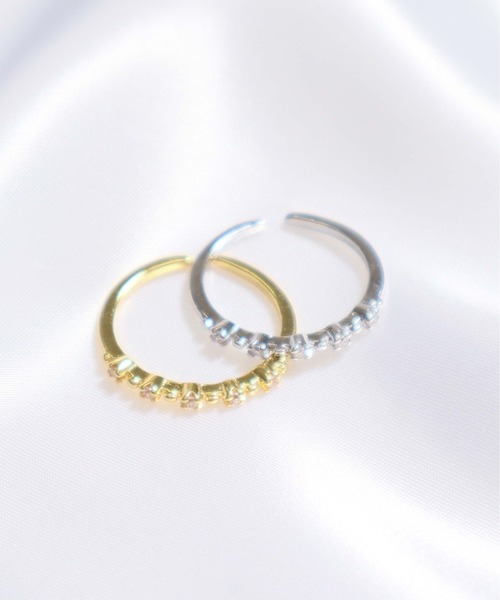 ALWAYS GOOD TIME(オルウェイズグッドタイム)の「ラインストーン付き華奢オープンリング 指輪(リング・レディース・シルバー/ゴールド・FREE)」の9枚目の写真