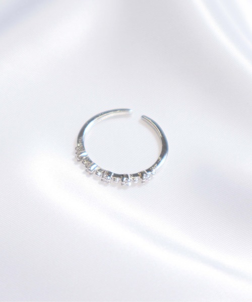 ALWAYS GOOD TIME(オルウェイズグッドタイム)の「ラインストーン付き華奢オープンリング 指輪(リング・レディース・シルバー/ゴールド・FREE)」の10枚目の写真