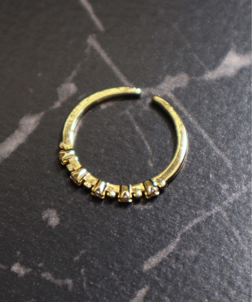 ALWAYS GOOD TIME(オルウェイズグッドタイム)の「ラインストーン付き華奢オープンリング 指輪(リング・レディース・シルバー/ゴールド・FREE)」の14枚目の写真