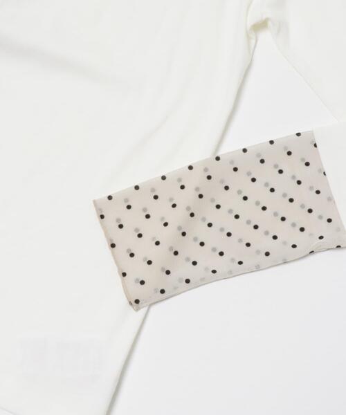 URBAN RESEARCH DOORS（アーバンリサーチドアーズ）の「袖ドット柄切替ロングスリーブTシャツ（Tシャツ/カットソー・レディース・ブラック/オフホワイト・FREE）」の7枚目の写真