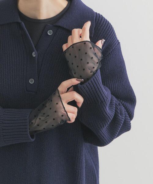 URBAN RESEARCH DOORS（アーバンリサーチドアーズ）の「袖ドット柄切替ロングスリーブTシャツ（Tシャツ/カットソー・レディース・ブラック/オフホワイト・FREE）」の9枚目の写真