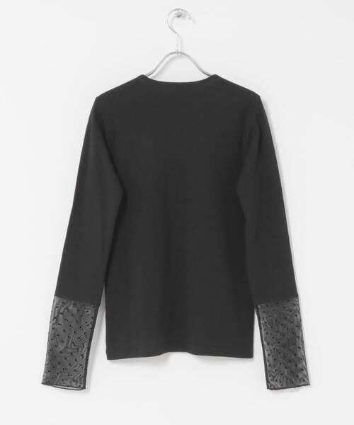 URBAN RESEARCH DOORS（アーバンリサーチドアーズ）の「袖ドット柄切替ロングスリーブTシャツ（Tシャツ/カットソー・レディース・ブラック/オフホワイト・FREE）」の11枚目の写真