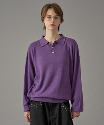 ニットポロシャツ」に該当するパープル/紫色系のファッション通販
