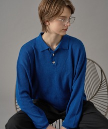ONCILY | SILVER BUTTON HIGH GAUGE KNIT POLO SHIRT / シルバーボタンハイゲージニットポロシャツ(ポロシャツ)