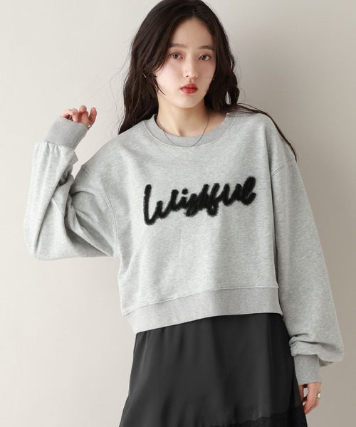 RAGEBLUE(レイジブルー)の「チュールレタードロゴプルオーバー(スウェット・レディース・グレー/ネイビー・FREE)」の4枚目の写真