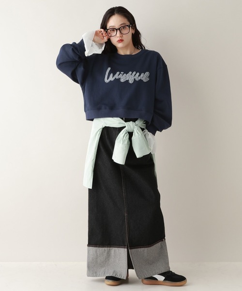 RAGEBLUE(レイジブルー)の「チュールレタードロゴプルオーバー(スウェット・レディース・グレー/ネイビー・FREE)」の5枚目の写真