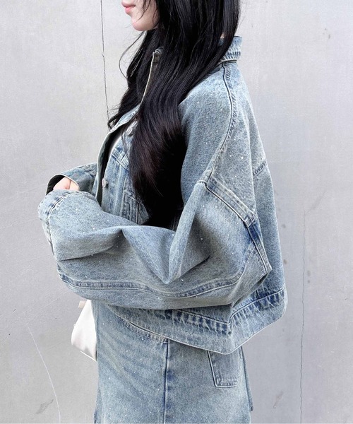 INGNI（イング）の「ビジュー付Gジャン（デニムジャケット・レディース・ブルー系その他3/グレー/ブルー系その他・M）」の14枚目の写真