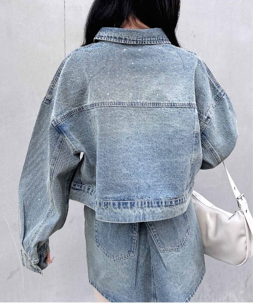 INGNI（イング）の「ビジュー付Gジャン（デニムジャケット・レディース・ブルー系その他3/グレー/ブルー系その他・M）」の15枚目の写真