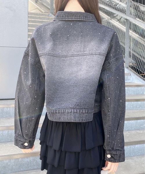 INGNI（イング）の「ビジュー付Gジャン（デニムジャケット・レディース・ブルー系その他3/グレー/ブルー系その他・M）」の8枚目の写真