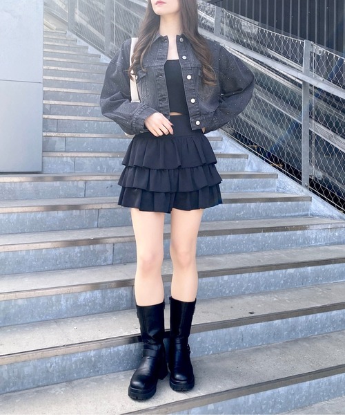 INGNI（イング）の「ビジュー付Gジャン（デニムジャケット・レディース・ブルー系その他3/グレー/ブルー系その他・M）」の10枚目の写真