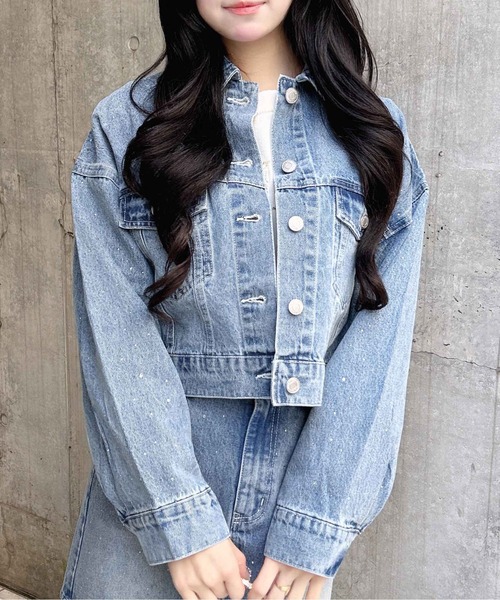 INGNI（イング）の「ビジュー付Gジャン（デニムジャケット・レディース・ブルー系その他3/グレー/ブルー系その他・M）」の18枚目の写真