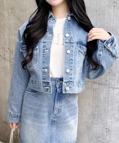 INGNI（イング）の「ビジュー付Gジャン（デニムジャケット・レディース・ブルー系その他3/グレー/ブルー系その他・M）」の19枚目の写真