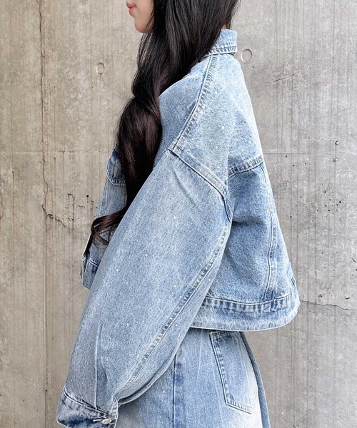 INGNI（イング）の「ビジュー付Gジャン（デニムジャケット・レディース・ブルー系その他3/グレー/ブルー系その他・M）」の21枚目の写真