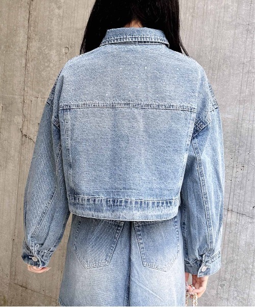 INGNI（イング）の「ビジュー付Gジャン（デニムジャケット・レディース・ブルー系その他3/グレー/ブルー系その他・M）」の22枚目の写真