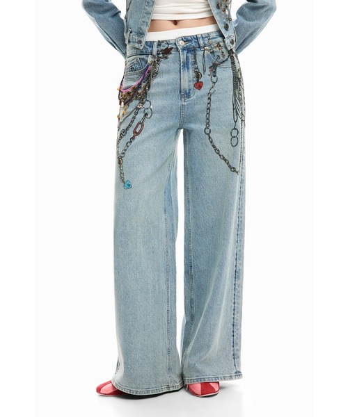 Desigual（デシグアル）の「チェーン柄プリント チャーム付きワイド