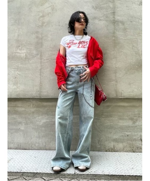 Desigual（デシグアル）の「チェーン柄プリント チャーム付きワイド