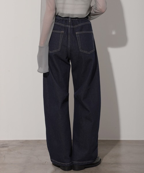 nouvellemoi(ヌーベルモイ)の「デニムカーブラインパンツ(デニムパンツ・レディース・ブラック/サックスブルー/ブルー/インディゴブルー・M)」の10枚目の写真