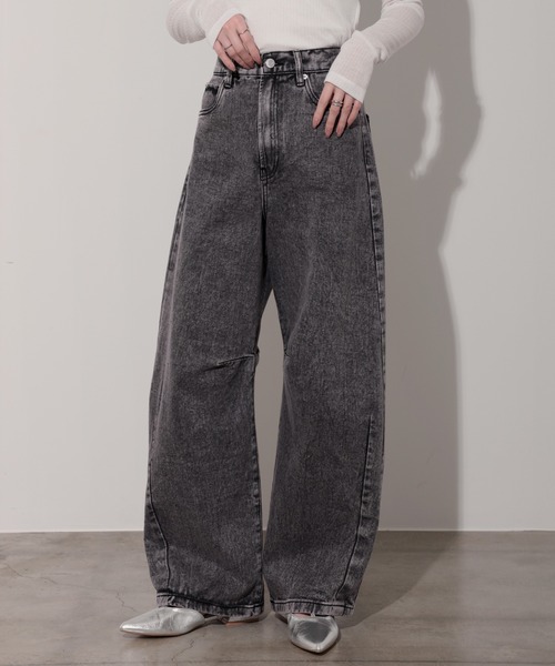 nouvellemoi(ヌーベルモイ)の「デニムカーブラインパンツ(デニムパンツ・レディース・ブラック/サックスブルー/ブルー/インディゴブルー・M)」の14枚目の写真