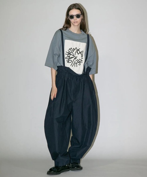 my beautiful landlet(マイビューティフルランドレット)の「【my beautiful landlet】 COTTON×RECYCLED NYLON WIDE SUSPENDER PANTS(その他パンツ・メンズ・ブラック/チャコールグレー/ネイビー・0/1)」の20枚目の写真