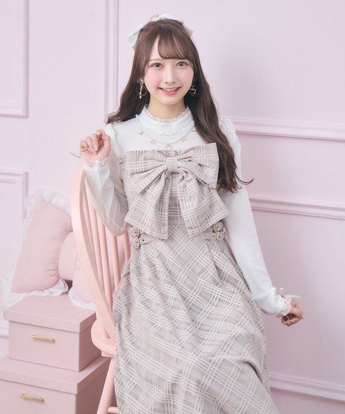 ROJITA（ロジータ）の「ビッグリボン長袖ロングワンピース（ワンピース・レディース・ブラック/ホワイト/ピンク・FREE）」の20枚目の写真