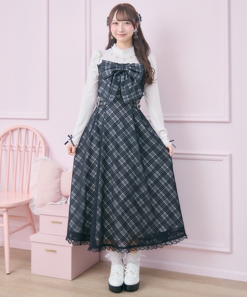 ROJITA（ロジータ）の「ビッグリボン長袖ロングワンピース（ワンピース・レディース・ブラック/ホワイト/ピンク・FREE）」の11枚目の写真