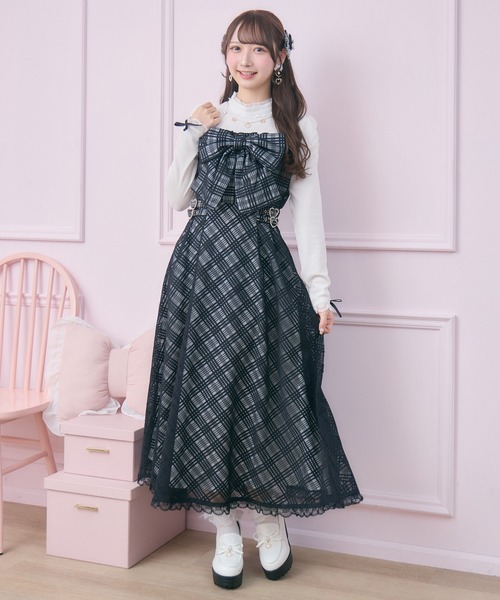 ROJITA（ロジータ）の「ビッグリボン長袖ロングワンピース（ワンピース・レディース・ブラック/ホワイト/ピンク・FREE）」の12枚目の写真