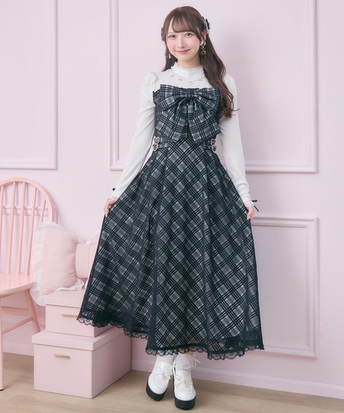 ROJITA（ロジータ）の「ビッグリボン長袖ロングワンピース（ワンピース・レディース・ブラック/ホワイト/ピンク・FREE）」の14枚目の写真