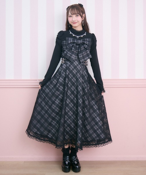 ROJITA（ロジータ）の「ビッグリボン長袖ロングワンピース（ワンピース・レディース・ブラック/ホワイト/ピンク・FREE）」の8枚目の写真