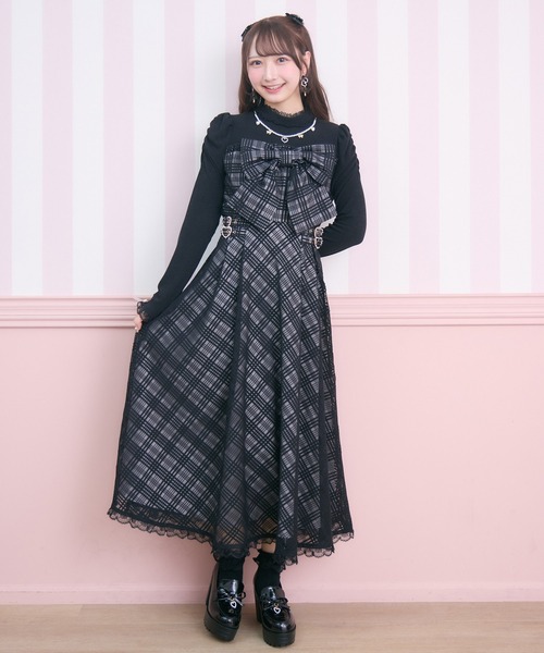 ROJITA（ロジータ）の「ビッグリボン長袖ロングワンピース（ワンピース・レディース・ブラック/ホワイト/ピンク・FREE）」の9枚目の写真