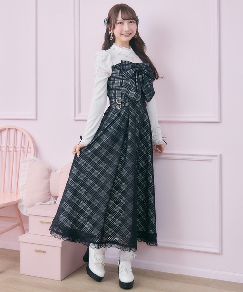 ROJITA（ロジータ）の「ビッグリボン長袖ロングワンピース（ワンピース・レディース・ブラック/ホワイト/ピンク・FREE）」の15枚目の写真