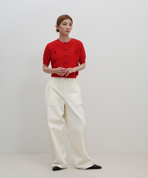 select MOCA（セレクトモカ）の「フロントポケットサマーカーディガン（カーディガン/ボレロ・レディース・レッド/ネイビー/ベージュ・FREE）」の4枚目の写真