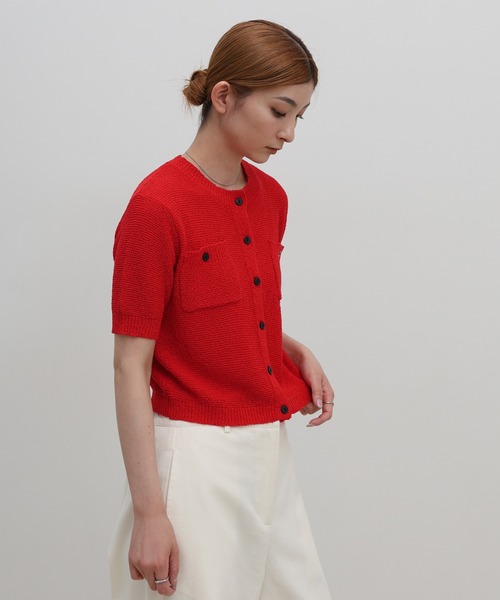 select MOCA（セレクトモカ）の「フロントポケットサマーカーディガン（カーディガン/ボレロ・レディース・レッド/ネイビー/ベージュ・FREE）」の10枚目の写真