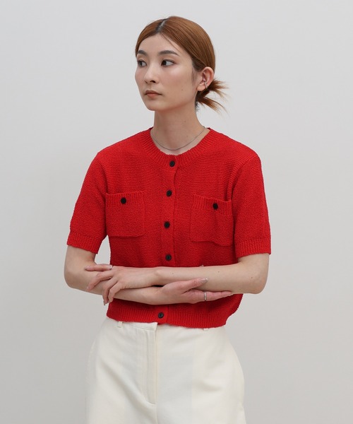 select MOCA（セレクトモカ）の「フロントポケットサマーカーディガン（カーディガン/ボレロ・レディース・レッド/ネイビー/ベージュ・FREE）」の8枚目の写真