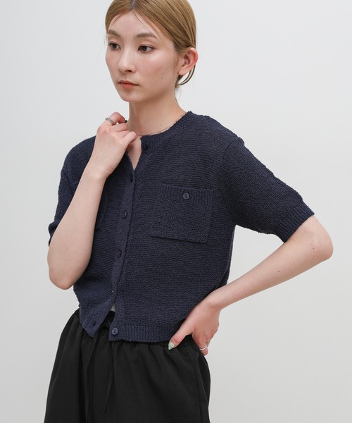 select MOCA（セレクトモカ）の「フロントポケットサマーカーディガン（カーディガン/ボレロ・レディース・レッド/ネイビー/ベージュ・FREE）」の22枚目の写真