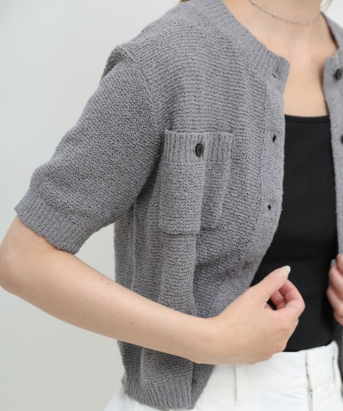 select MOCA（セレクトモカ）の「フロントポケットサマーカーディガン（カーディガン/ボレロ・レディース・レッド/ネイビー/ベージュ/グレー・FREE）」の10枚目の写真