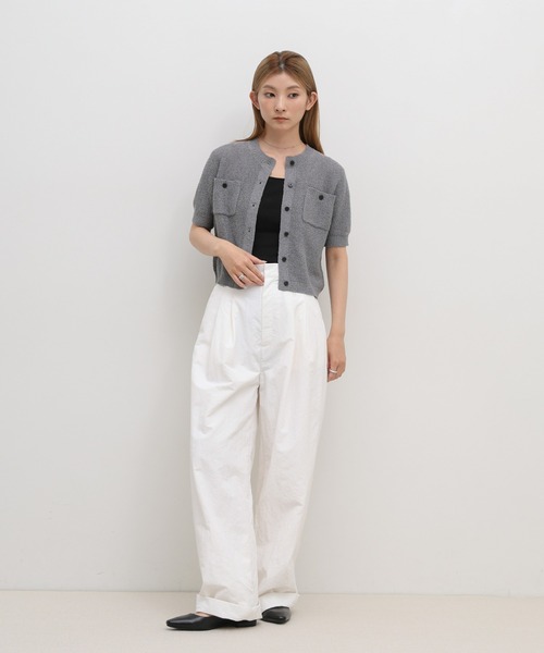 select MOCA（セレクトモカ）の「フロントポケットサマーカーディガン（カーディガン/ボレロ・レディース・レッド/ネイビー/ベージュ/グレー・FREE）」の6枚目の写真