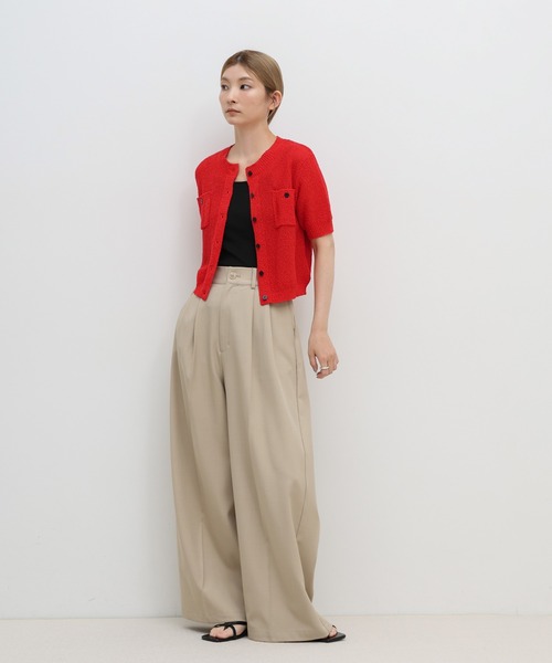 select MOCA（セレクトモカ）の「フロントポケットサマーカーディガン（カーディガン/ボレロ・レディース・レッド/ネイビー/ベージュ/グレー・FREE）」の7枚目の写真