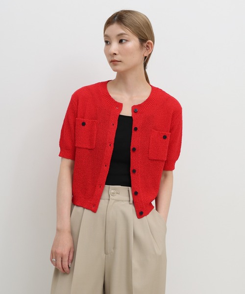 select MOCA(セレクトモカ)の「フロントポケットサマーカーディガン(カーディガン/ボレロ・レディース・レッド/ネイビー/ベージュ/グレー・FREE)」の20枚目の写真