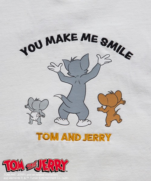 DOUBLE NAME（ダブルネーム）の「【TOM AND JERRY】 ワッペン刺繍ロンTEE（Tシャツ/カットソー・レディース・オフホワイト/ライトグレー・FREE）」の5枚目の写真
