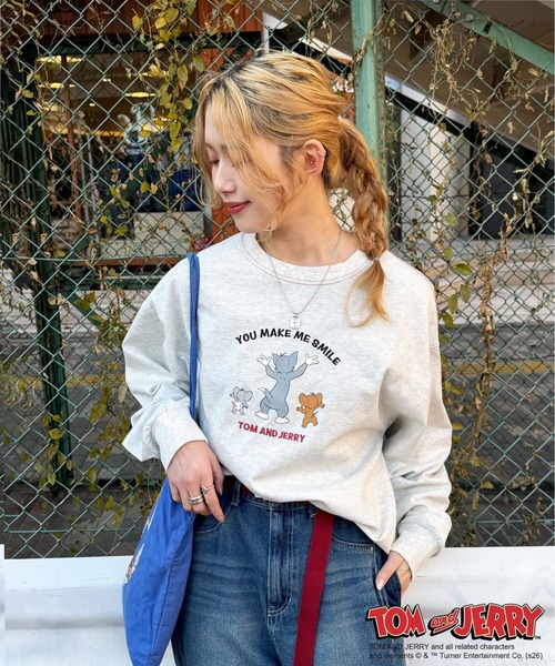 DOUBLE NAME（ダブルネーム）の「【TOM AND JERRY】 ワッペン刺繍ロンTEE（Tシャツ/カットソー・レディース・オフホワイト/ライトグレー・FREE）」の11枚目の写真