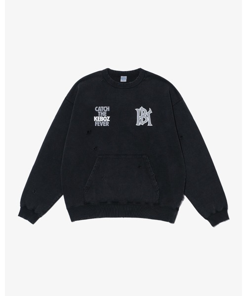 KEBOZ(ケボズ)の「WS WASHED SWEAT CREWNECK(スウェット・メンズ・グレー/ブラック・XL/L/M/S/2XL)」の2枚目の写真