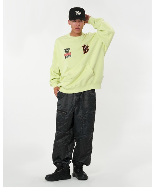 KEBOZ(ケボズ)の「WS WASHED SWEAT CREWNECK(スウェット・メンズ・グレー/ブラック・XL/L/M/S/2XL)」の4枚目の写真