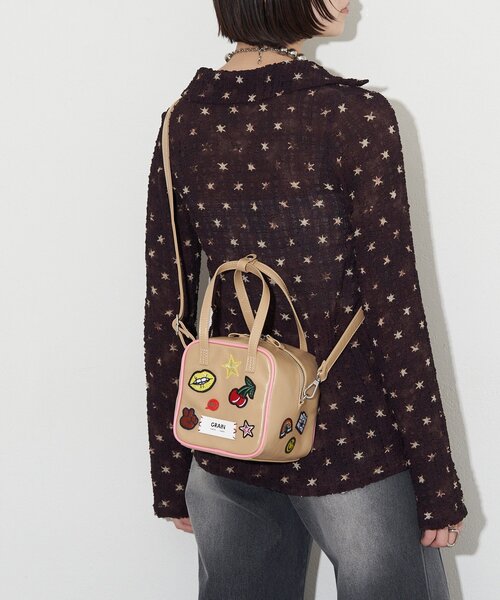 GRAIN（グレイン）の「【GRAIN/グレイン】2WAYアソートワッペンスクエアショルダーバッグ（ショルダーバッグ・レディース・ベージュ/ブラウン・FREE）」の17枚目の写真