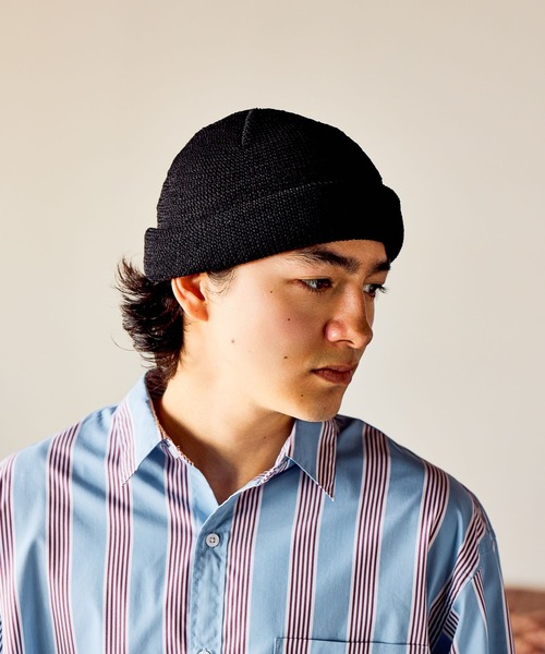 niko and...（ニコアンド）の「ロールニットワッチ（ニットキャップ/ビーニー・メンズ・アイボリー/ブラック/オレンジ・FREE）」の2枚目の写真