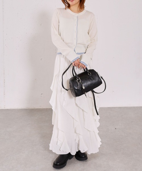 archives（アルシーヴ）の「エスカルゴラッフルスカート（スカート・レディース・オフホワイト/アイボリー/ブラック・MEDIUM）」の12枚目の写真