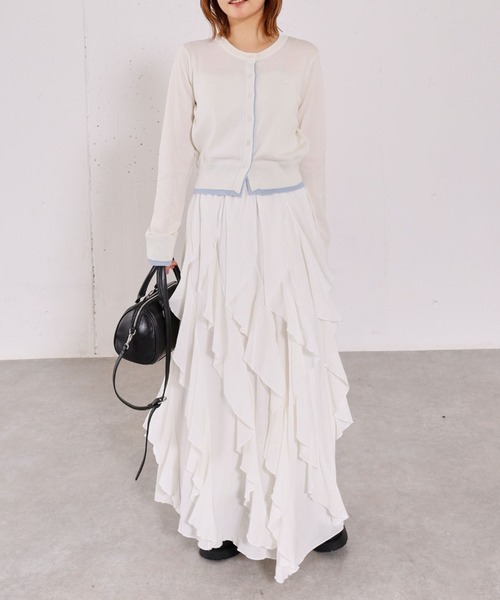 archives（アルシーヴ）の「エスカルゴラッフルスカート（スカート・レディース・オフホワイト/アイボリー/ブラック・MEDIUM）」の13枚目の写真