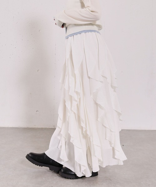 archives（アルシーヴ）の「エスカルゴラッフルスカート（スカート・レディース・オフホワイト/アイボリー/ブラック・MEDIUM）」の10枚目の写真