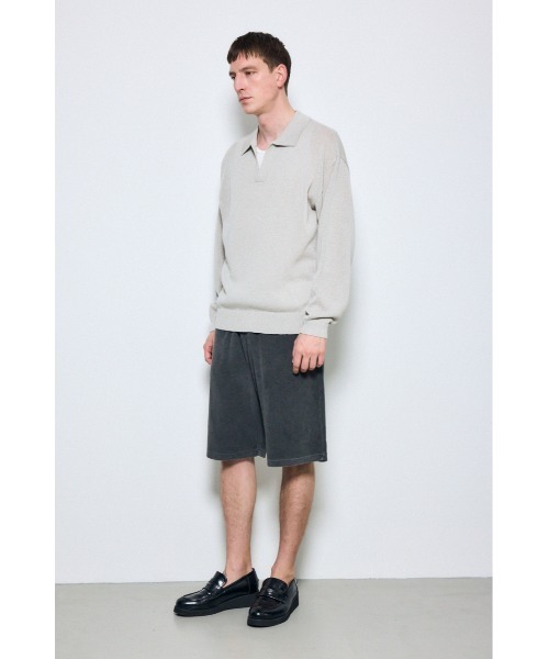 AZUL by moussy（アズールバイマウジー）の「リネンミックススキッパーポロシャツ（ポロシャツ・メンズ・ブラック/ライトピンク/ベージュ・MEDIUM/LARGE）」の5枚目の写真