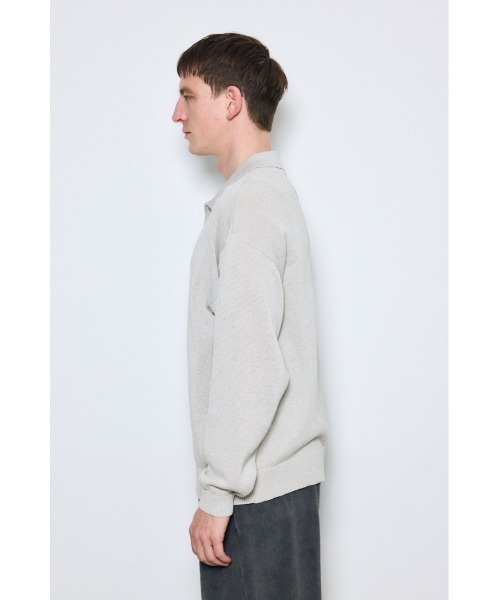 AZUL by moussy（アズールバイマウジー）の「リネンミックススキッパーポロシャツ（ポロシャツ・メンズ・ブラック/ライトピンク/ベージュ・MEDIUM/LARGE）」の7枚目の写真